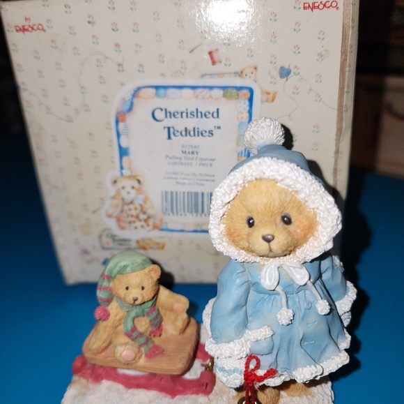 Vintage Retired Mary Cherished Teddies Sleding - Picture 3 of 5